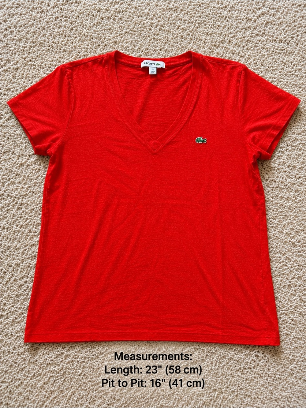 Lacoste Women’s V-Neck T-Shirt Lot of 3 Pink Yellow Red Cotton Size 38 - Picture 7 of 7